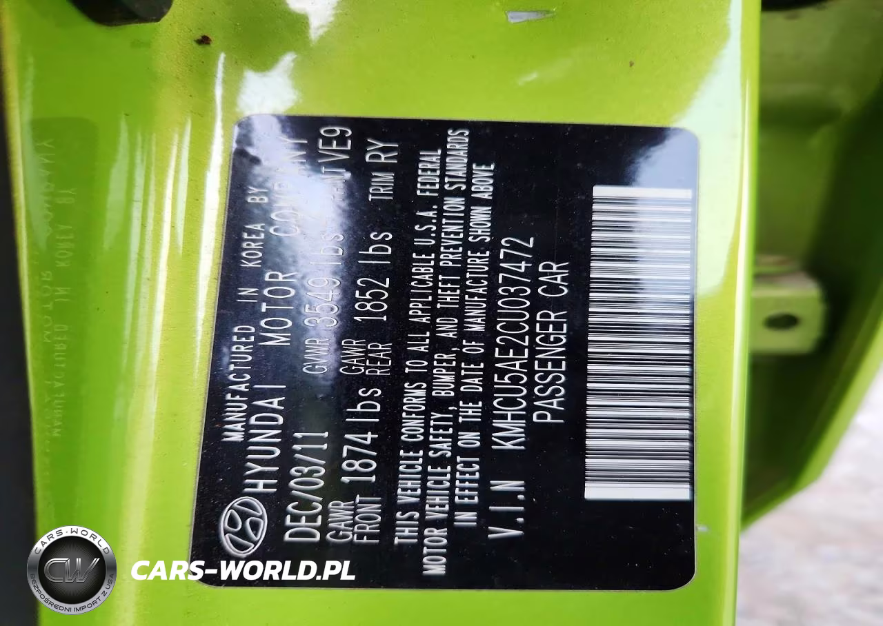 2012 Hyundai Accent Se VIN:KMHCU5AE2CU037472 - 12