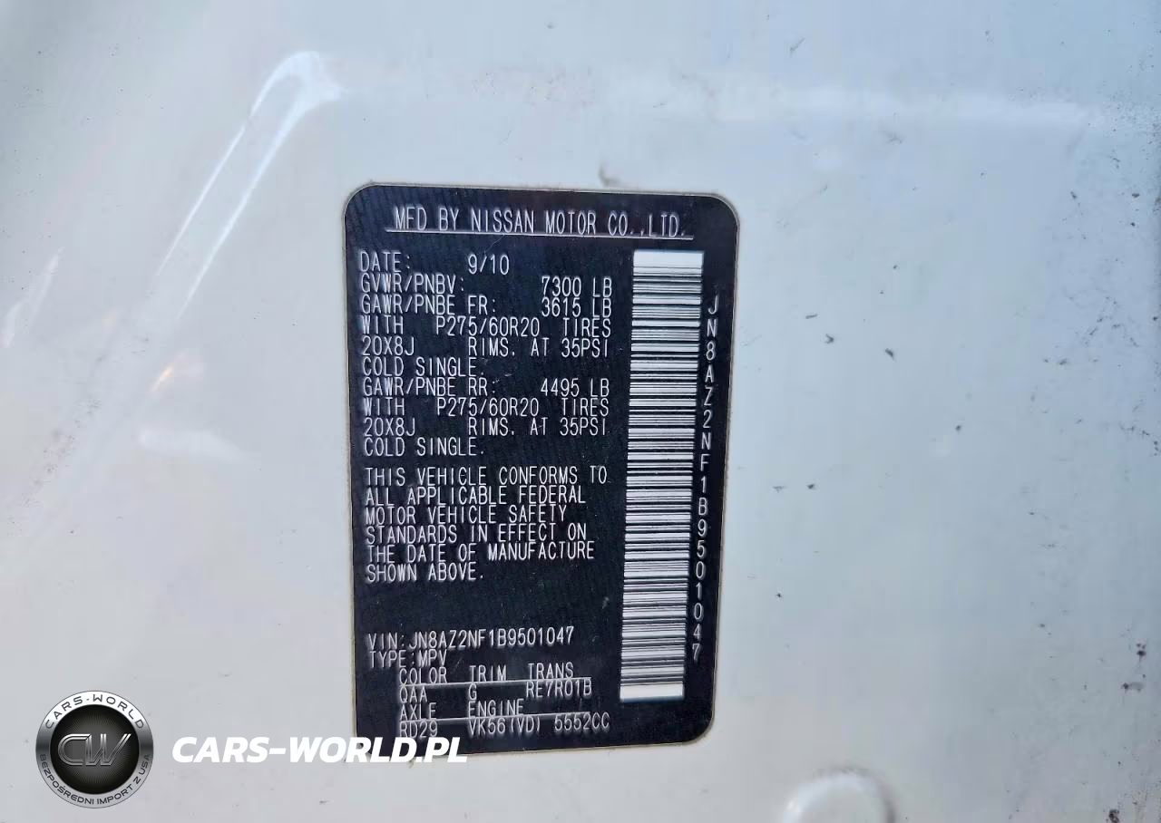 2011 Infiniti Qx56 Base VIN:JN8AZ2NF1B9501047 - 13
