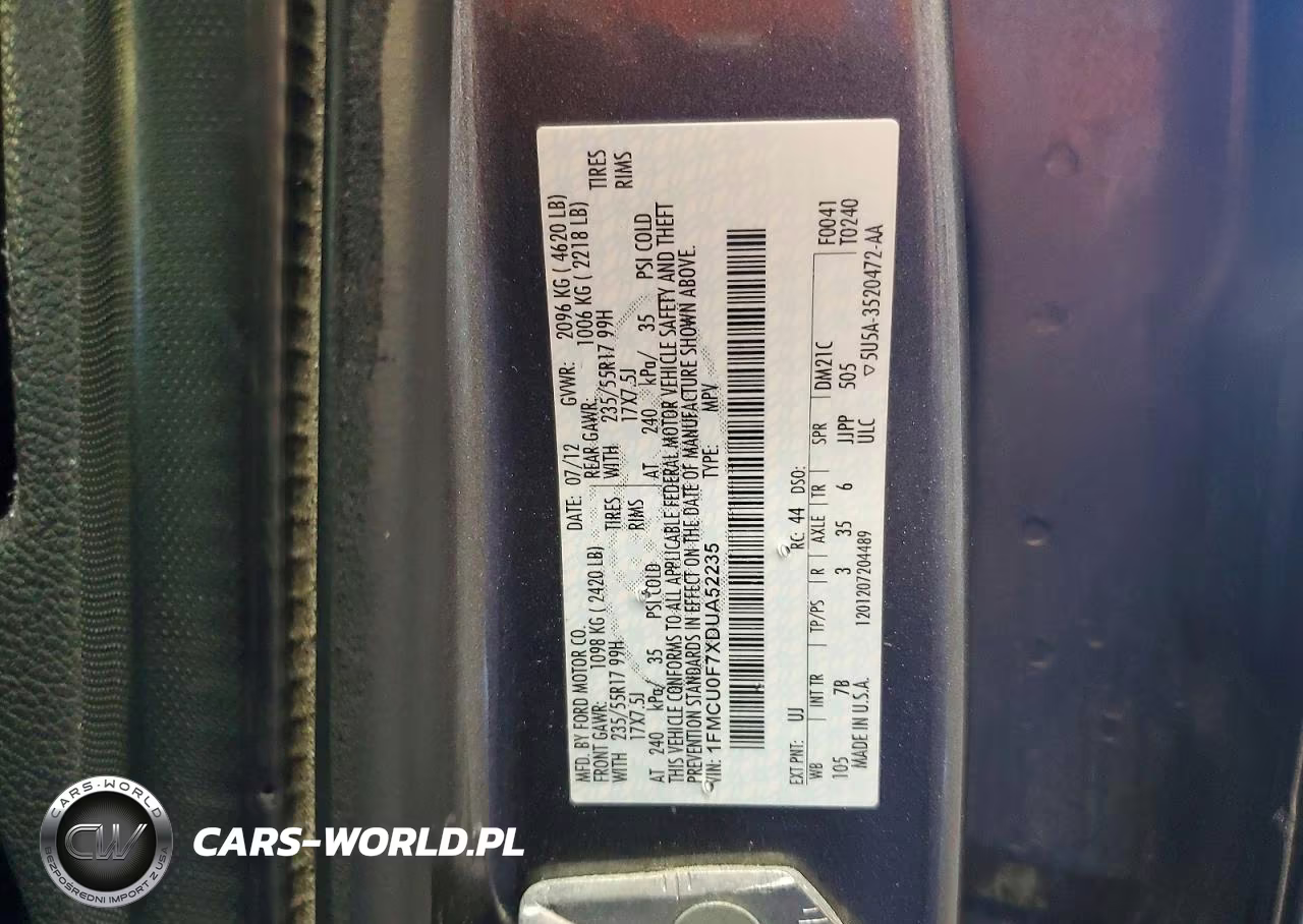 2013 Ford Escape S VIN:1FMCU0F7XDUA52235 - 13