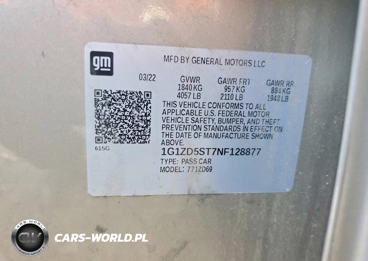 2022 Chevrolet Malibu Lt VIN:1G1ZD5ST7NF128877 - 12