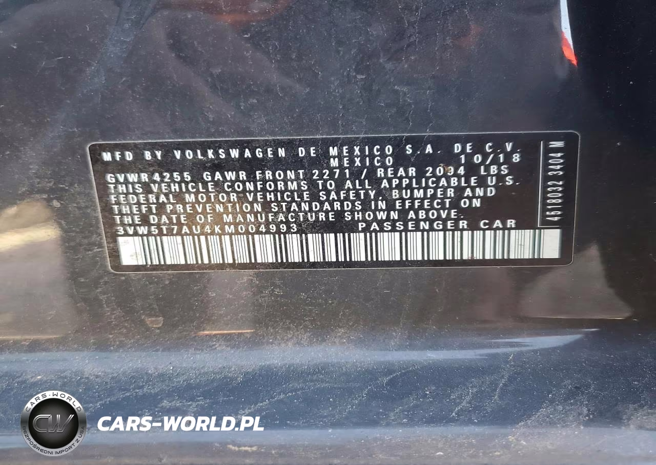 2019 Volkswagen Gti S VIN:3VW5T7AU4KM004993 - 12
