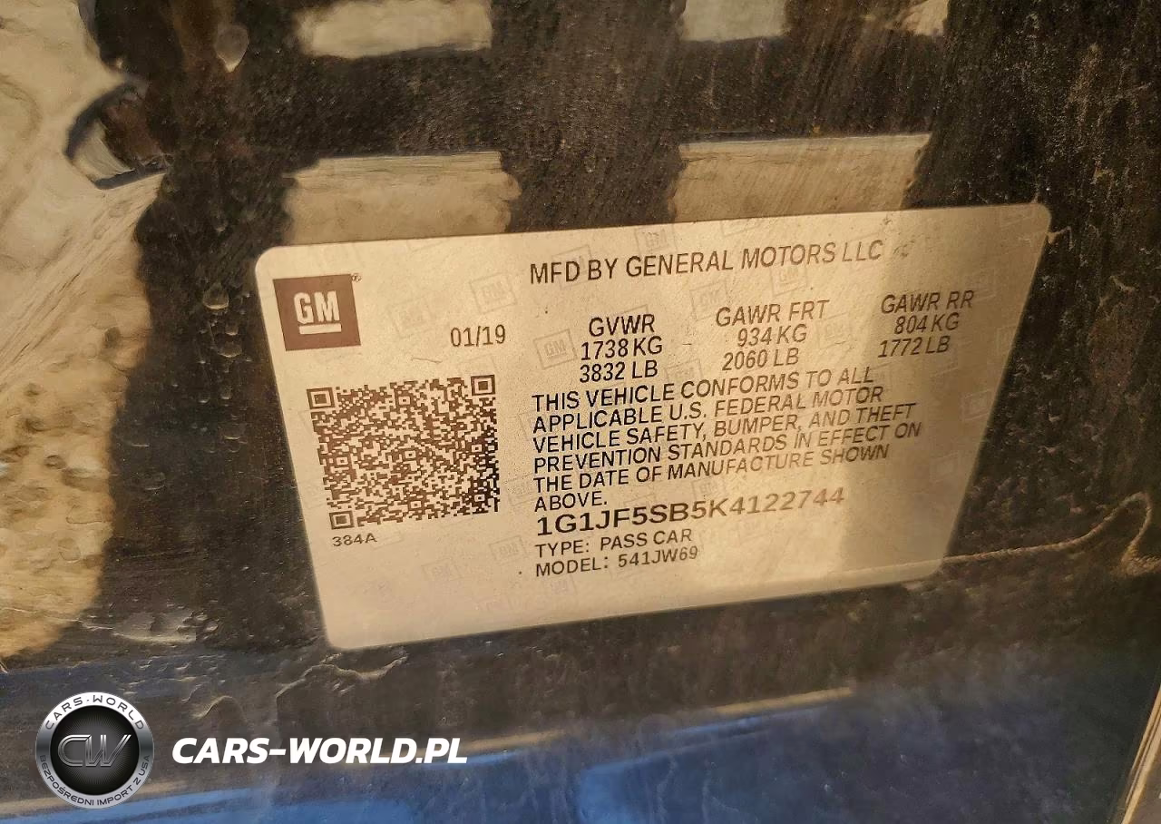 2019 Chevrolet Sonic Premier VIN:1G1JF5SB5K4122744 - 12