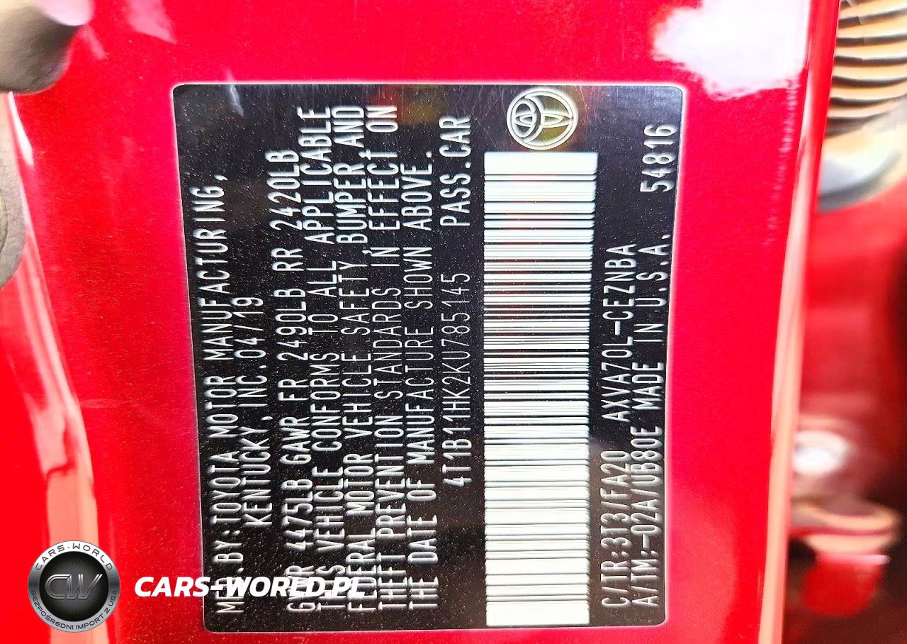 2019 Toyota Camry Le VIN:4T1B11HK2KU785145 - 13