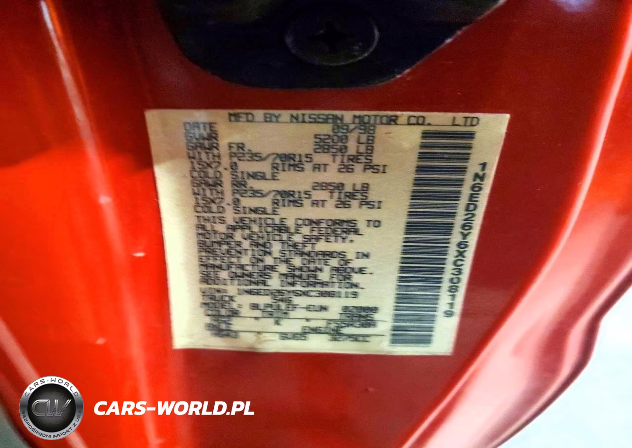 1999 Nissan Frontier Xe-V6 VIN:1N6ED26Y6XC308119 - 12