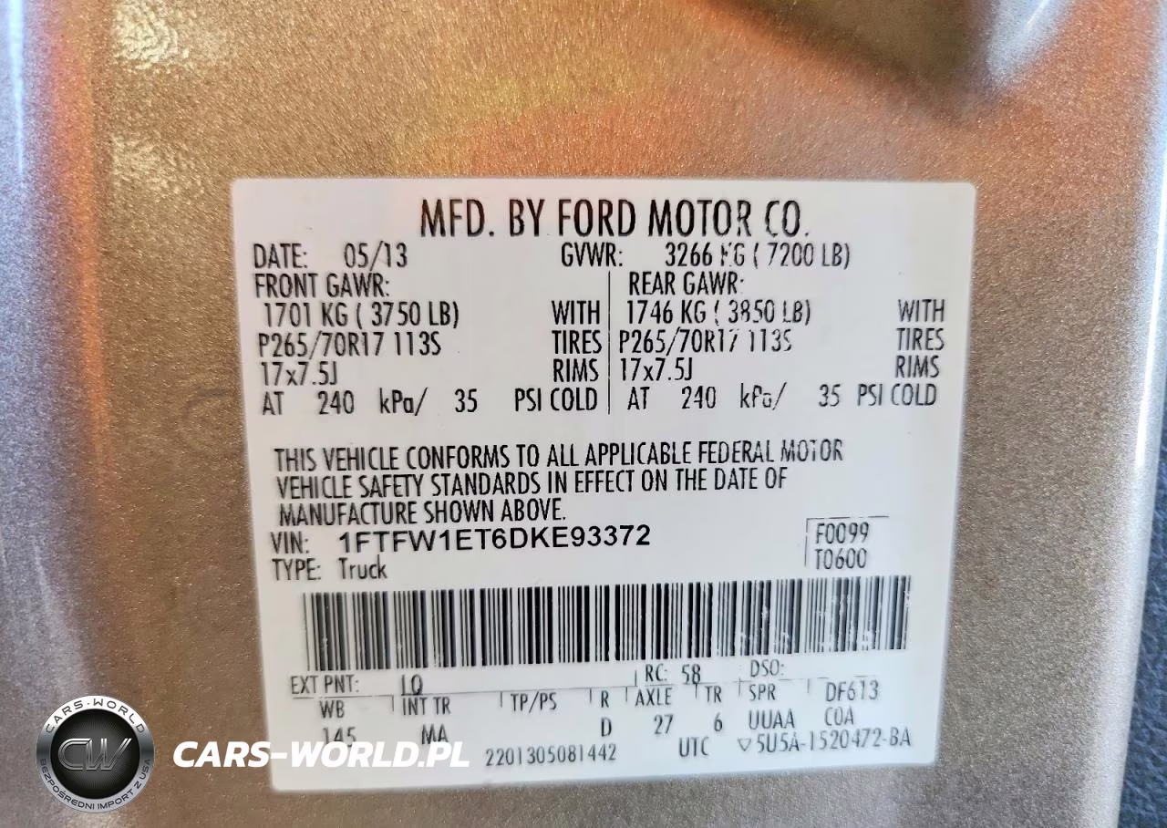 2013 Ford F150 Supercrew VIN:1FTFW1ET6DKE93372 - 12