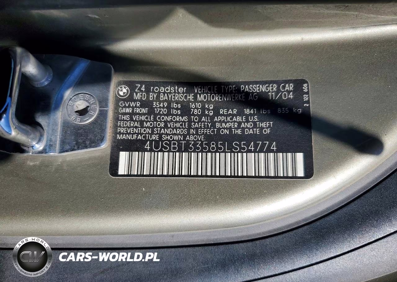 2005 BMW Z4 2.5 VIN:4USBT33585LS54774 - 12