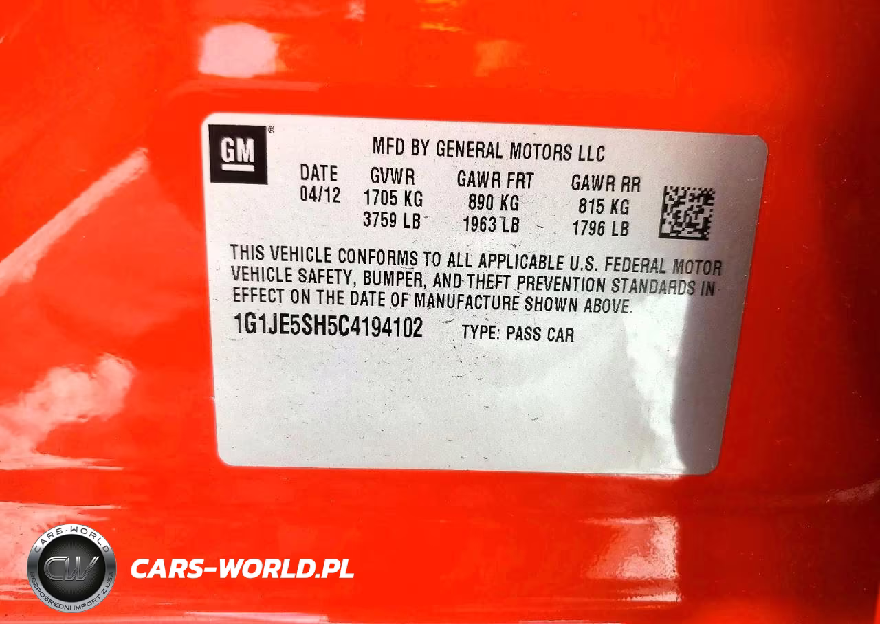 2012 Chevrolet Sonic Ltz VIN:1G1JE5SH5C4194102 - 12