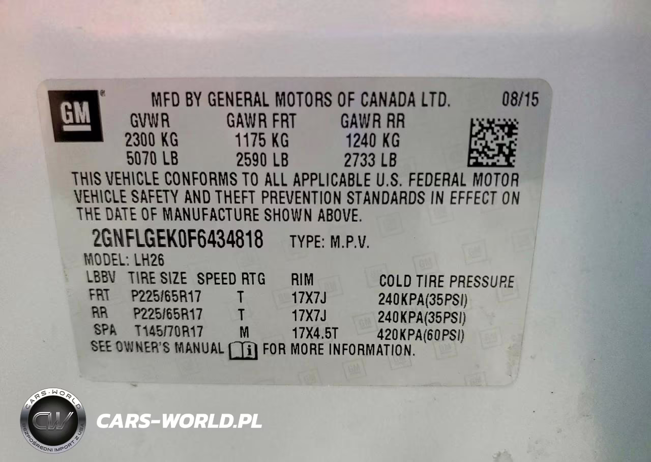 2015 Chevrolet Equinox Lt VIN:2GNFLGEK0F6434818 - 14