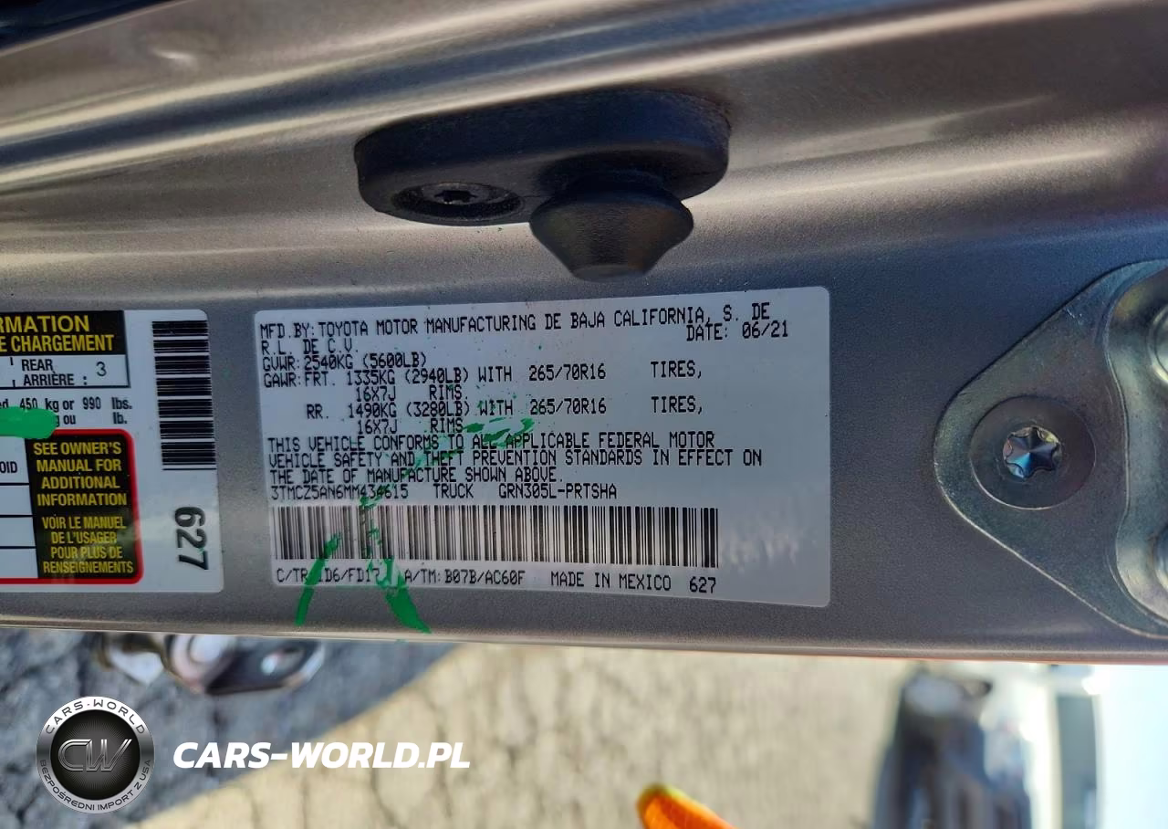 2021 Toyota Tacoma Trd Off-Road VIN:3TMCZ5AN6MM434615 - 12