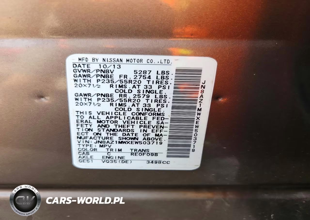 2014 Nissan Murano S VIN:JN8AZ1MWXEW503719 - 13