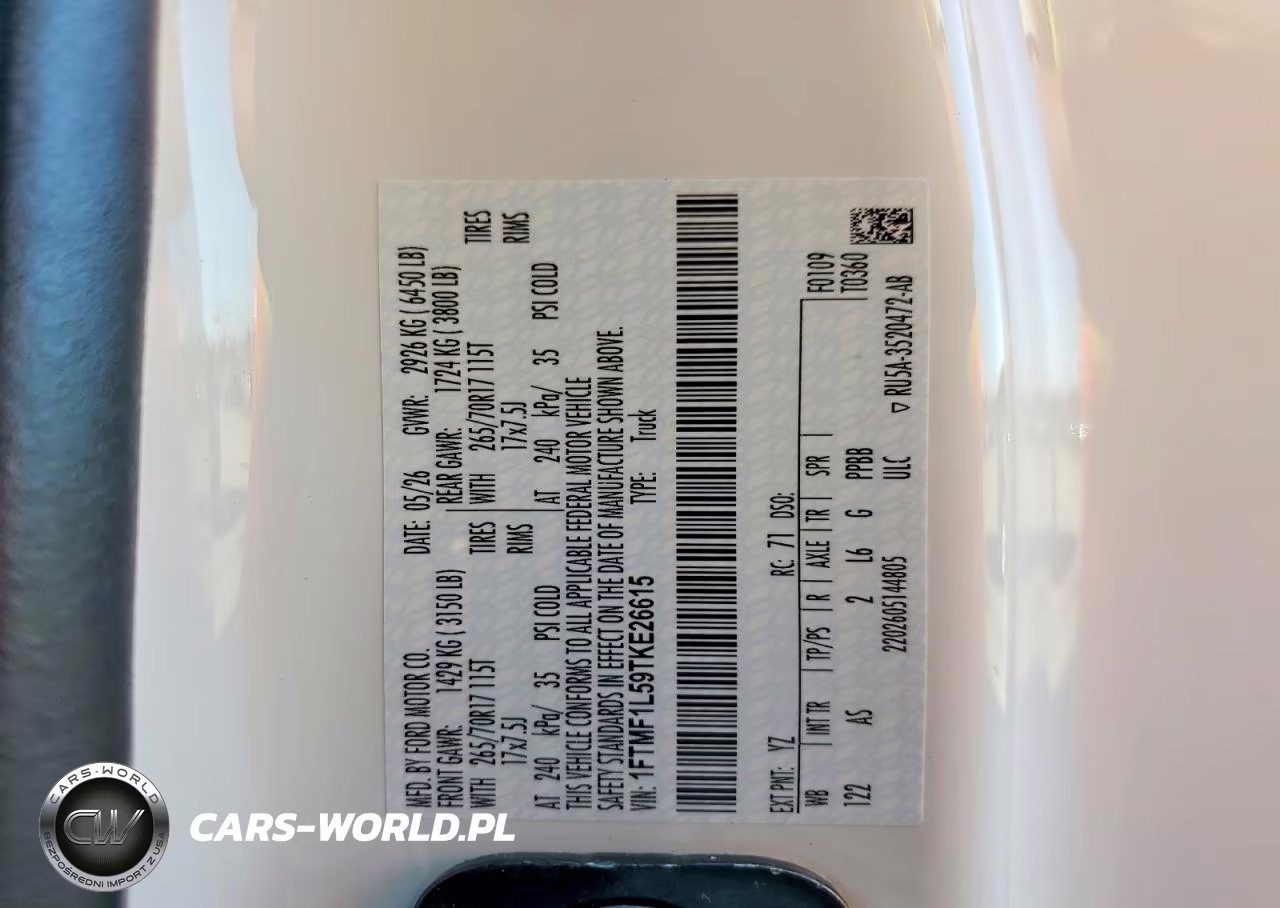 2026 Ford F150 Xl VIN:1FTMF1L59TKE26615 - 12