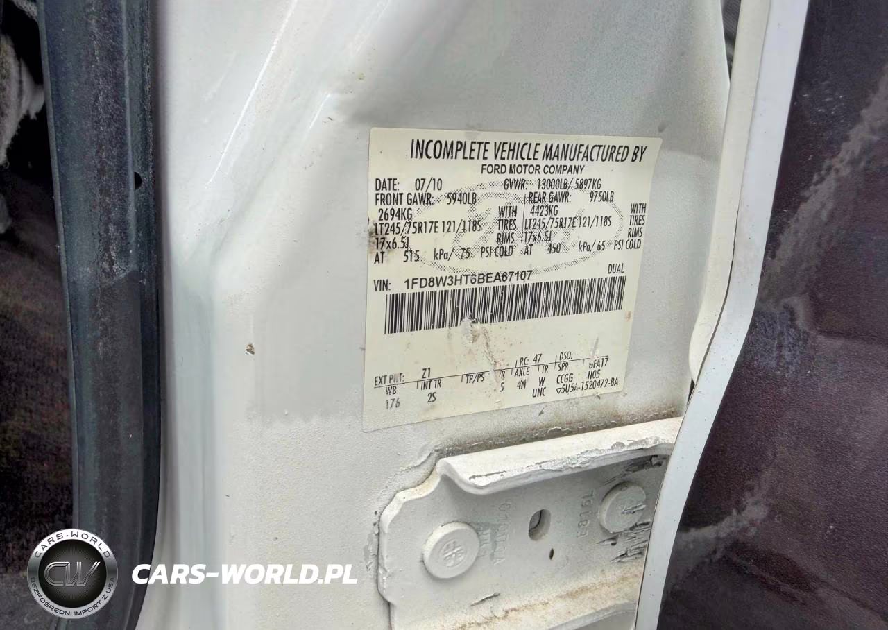 2011 Ford F350 Super Duty VIN:1FD8W3HT6BEA67107 - 10