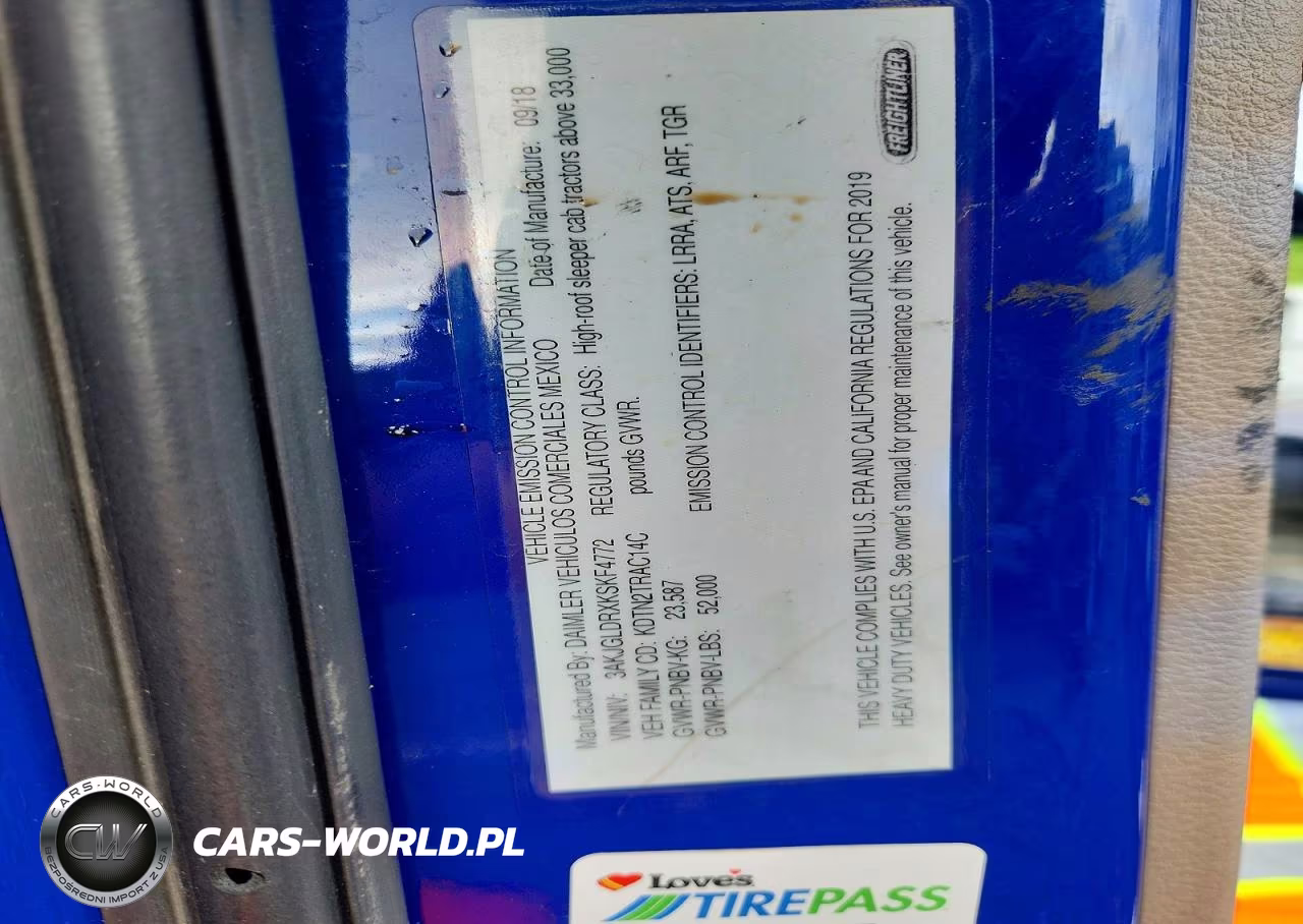 2019 Freightliner Cascadia 125 VIN:3AKJGLDRXKSKF4772 - 10
