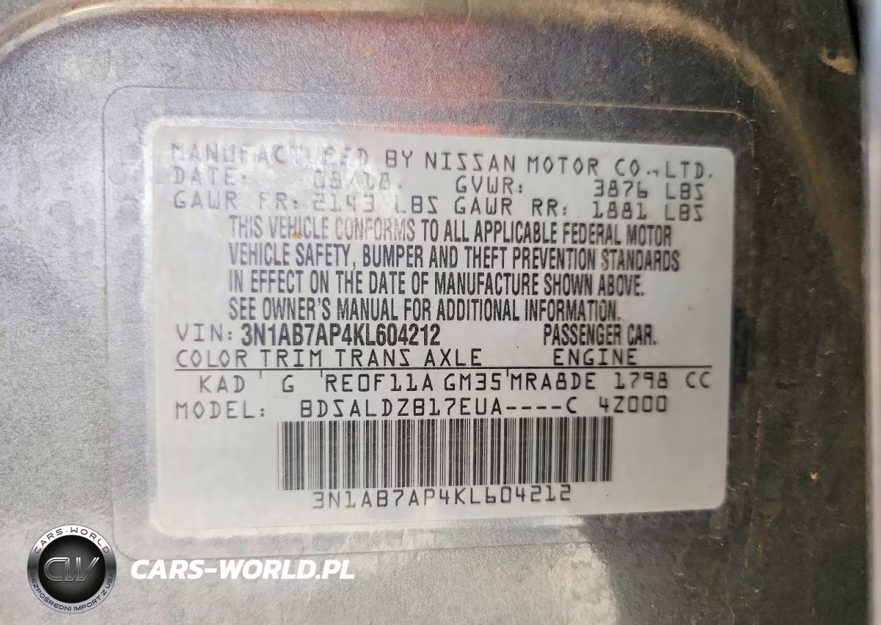 2019 Nissan Sentra Sv VIN:3N1AB7AP4KL604212 - 12