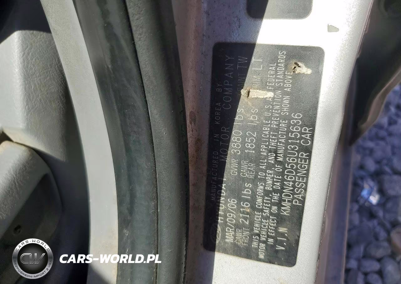 2006 Hyundai Elantra Gls VIN:KMHDN46D56U315636 - 12