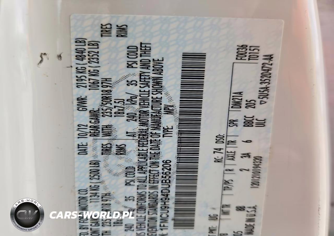 2013 Ford Escape Sel VIN:1FMCU9H94DUB56206 - 13