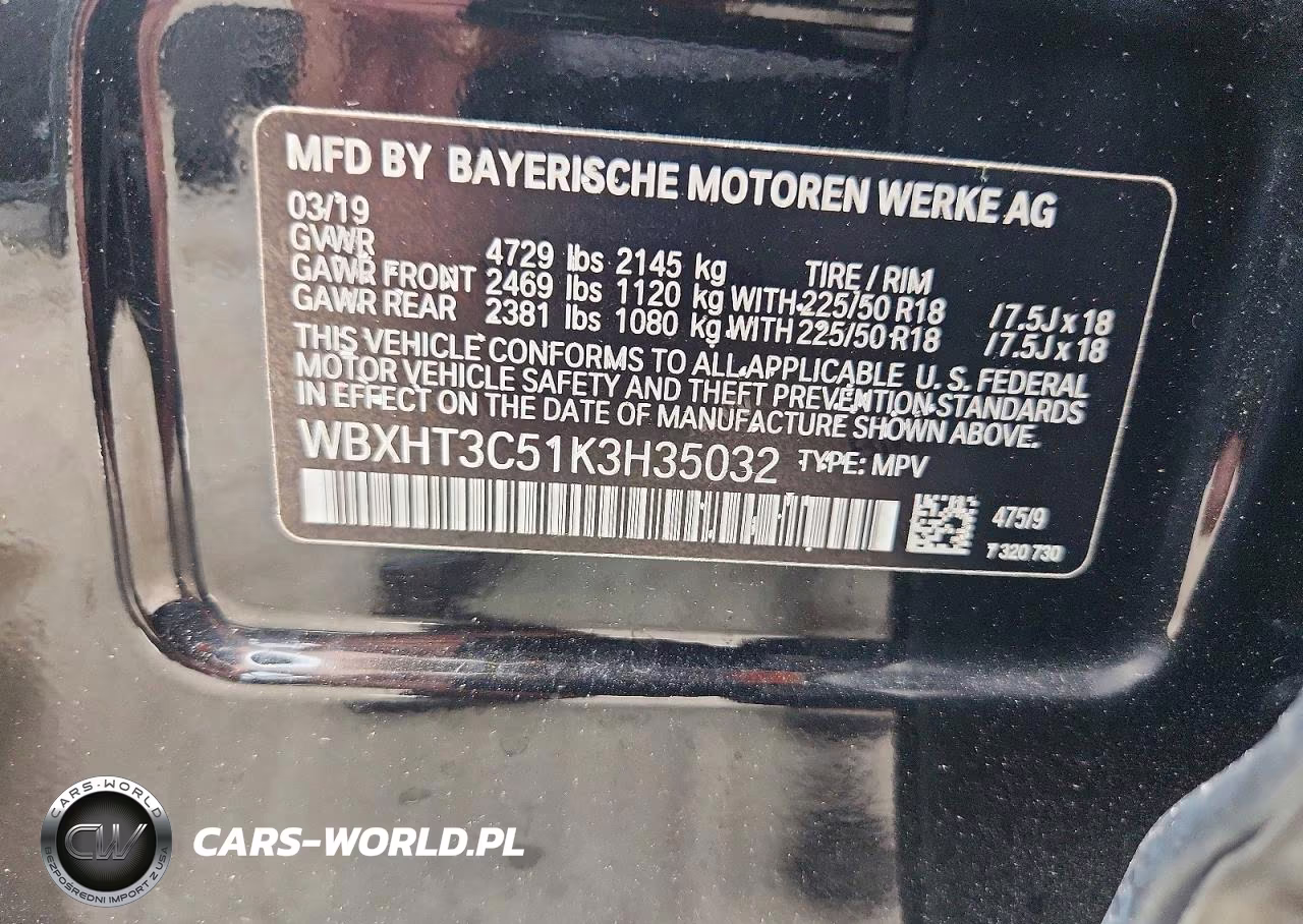 2019 BMW X1 xDrive28I VIN:WBXHT3C51K3H35032 - 14