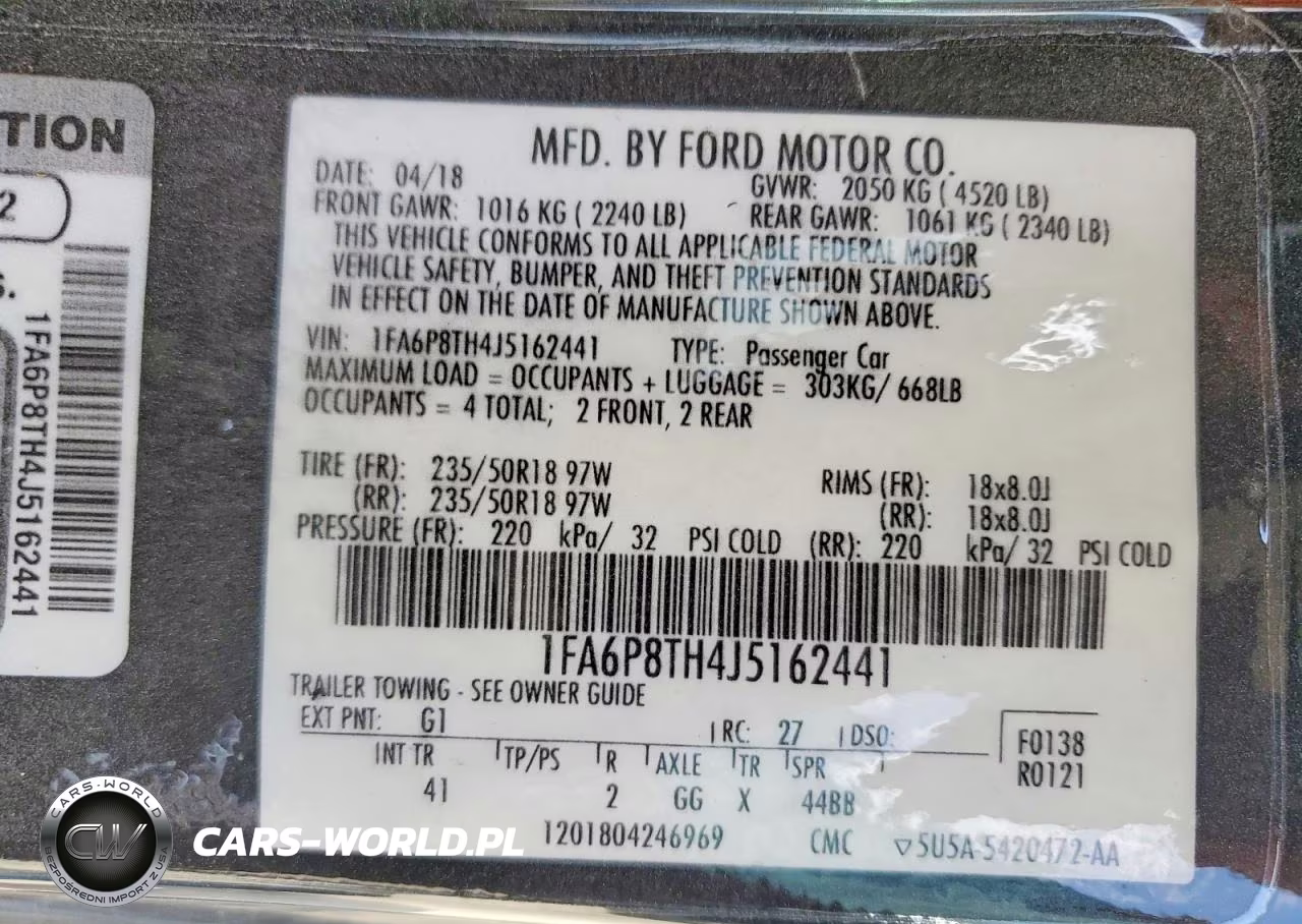 2018 Ford Mustang VIN:1FA6P8TH4J5162441 - 12