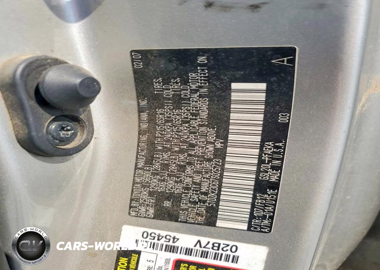 2007 Toyota Sienna Ce 7-Passenger VIN:5TDZK23C67S025723 - 13