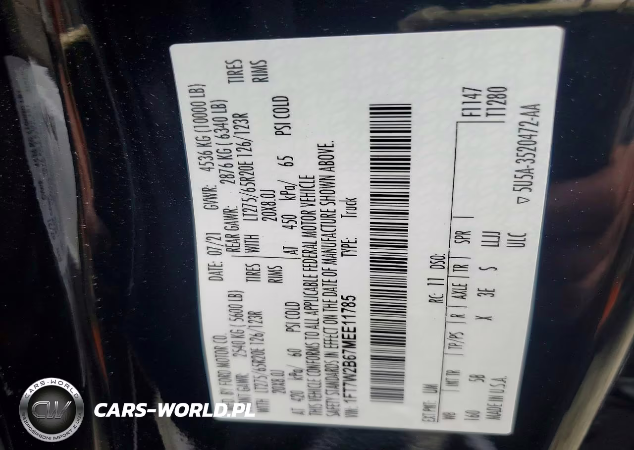 2021 Ford F250 Super Duty VIN:1FT7W2B67MEE11785 - 13
