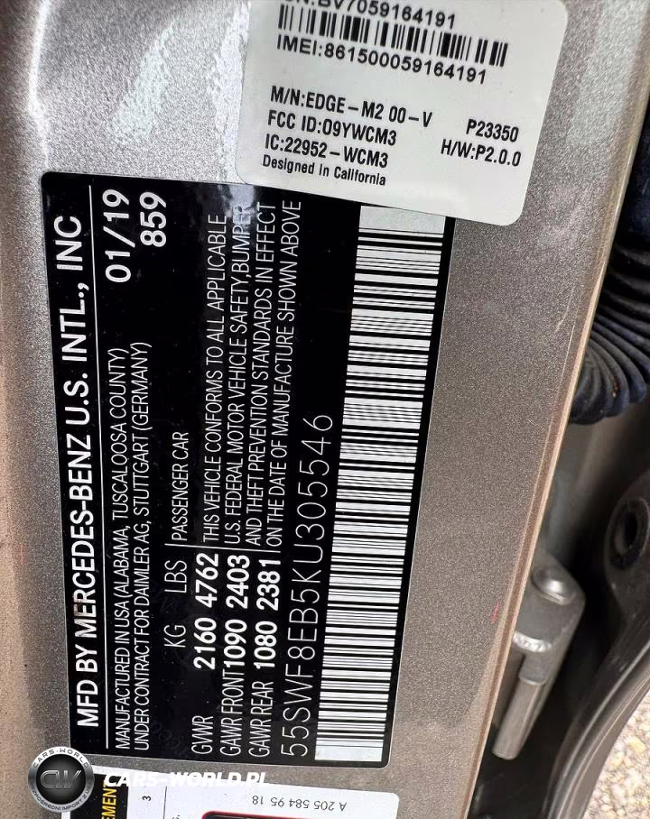 2019 Mercedes-Benz C 300 4Matic VIN:55SWF8EB5KU305546 - 10