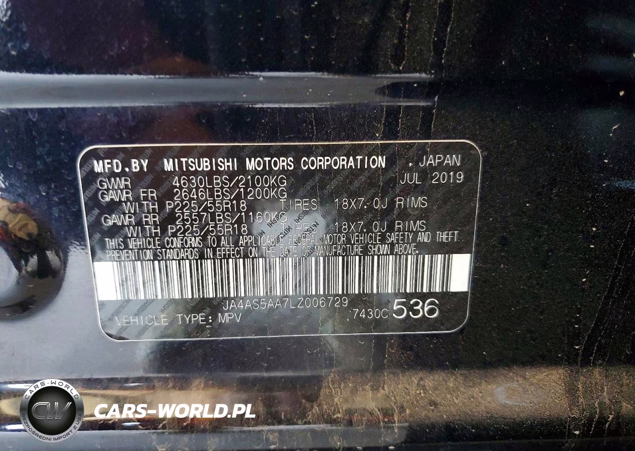 2020 Mitsubishi Eclipse Cross VIN:JA4AS5AA7LZ006729 - 12