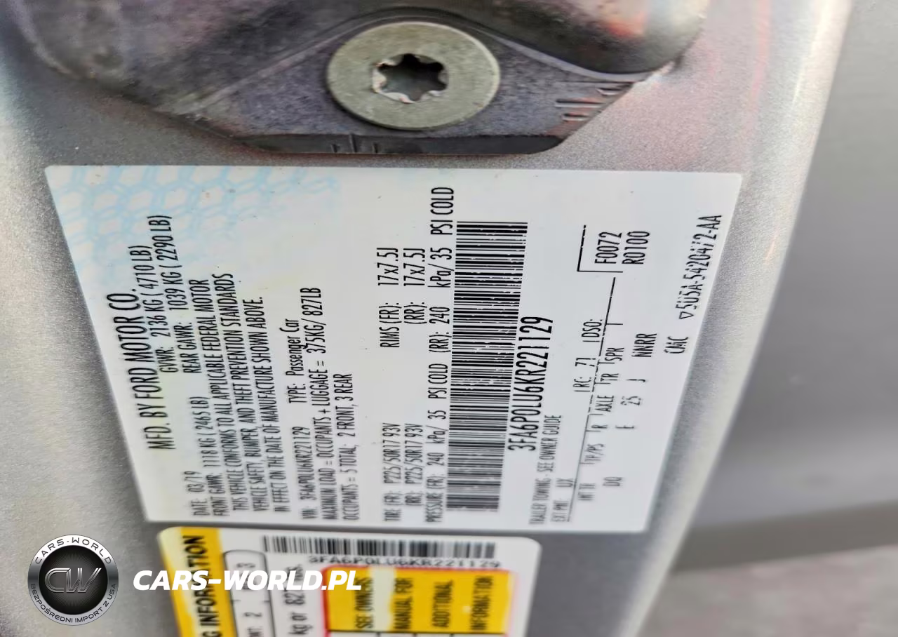 2019 Ford Fusion Se VIN:3FA6P0LU6KR221129 - 13