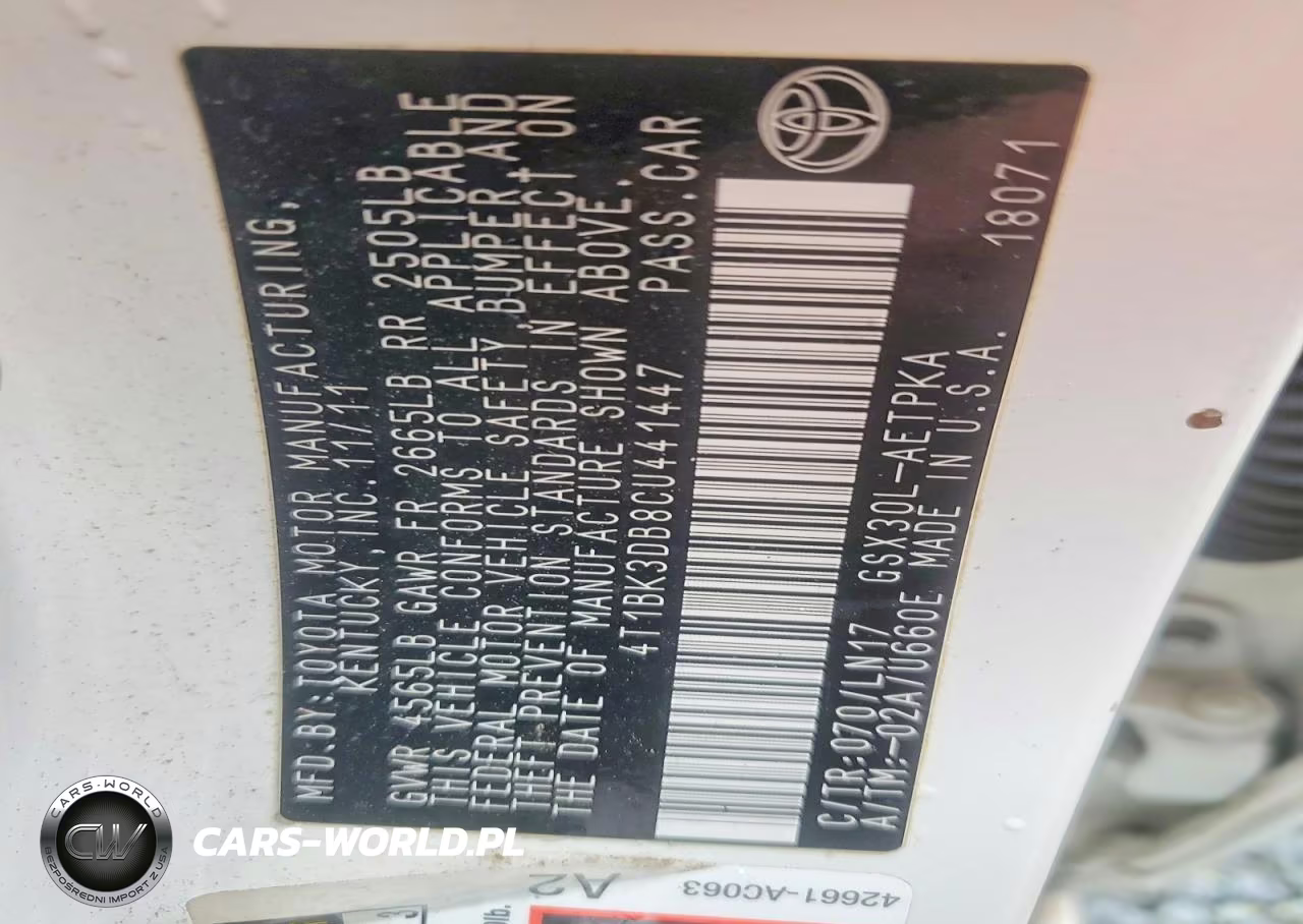 2012 Toyota Avalon Limited VIN:4T1BK3DB8CU441447 - 12