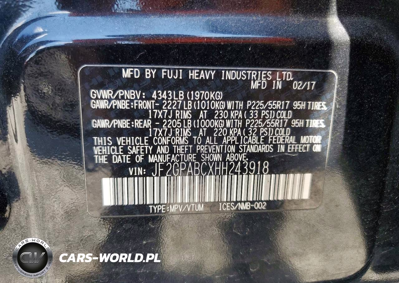 2017 Subaru Crosstrek Premium VIN:JF2GPABCXHH243918 - 14