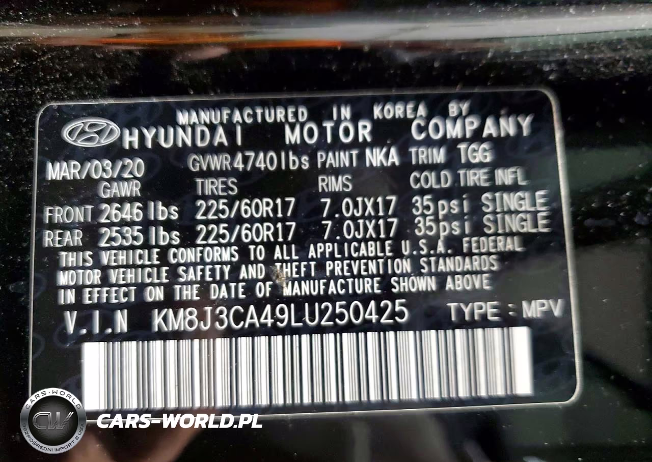 2020 Hyundai Tucson Value VIN:KM8J3CA49LU250425 - 13