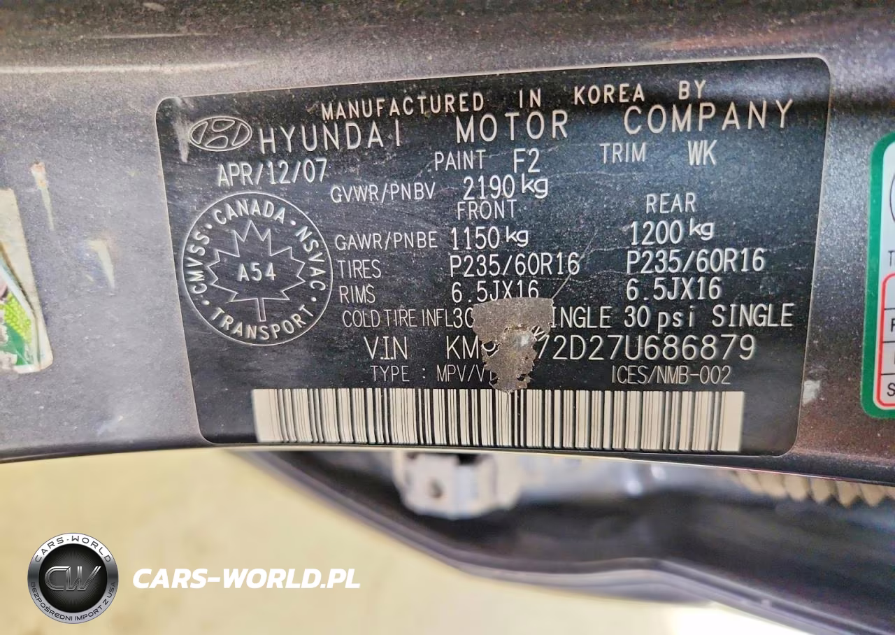 2007 Hyundai Tucson Gl VIN:KM8JM72D27U686879 - 13