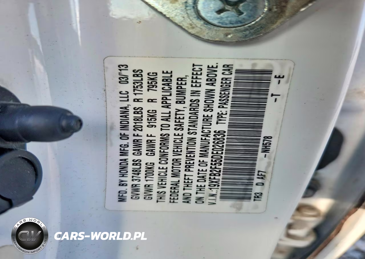 2013 Honda Civic Lx VIN:19XFB2F55DE026836 - 13