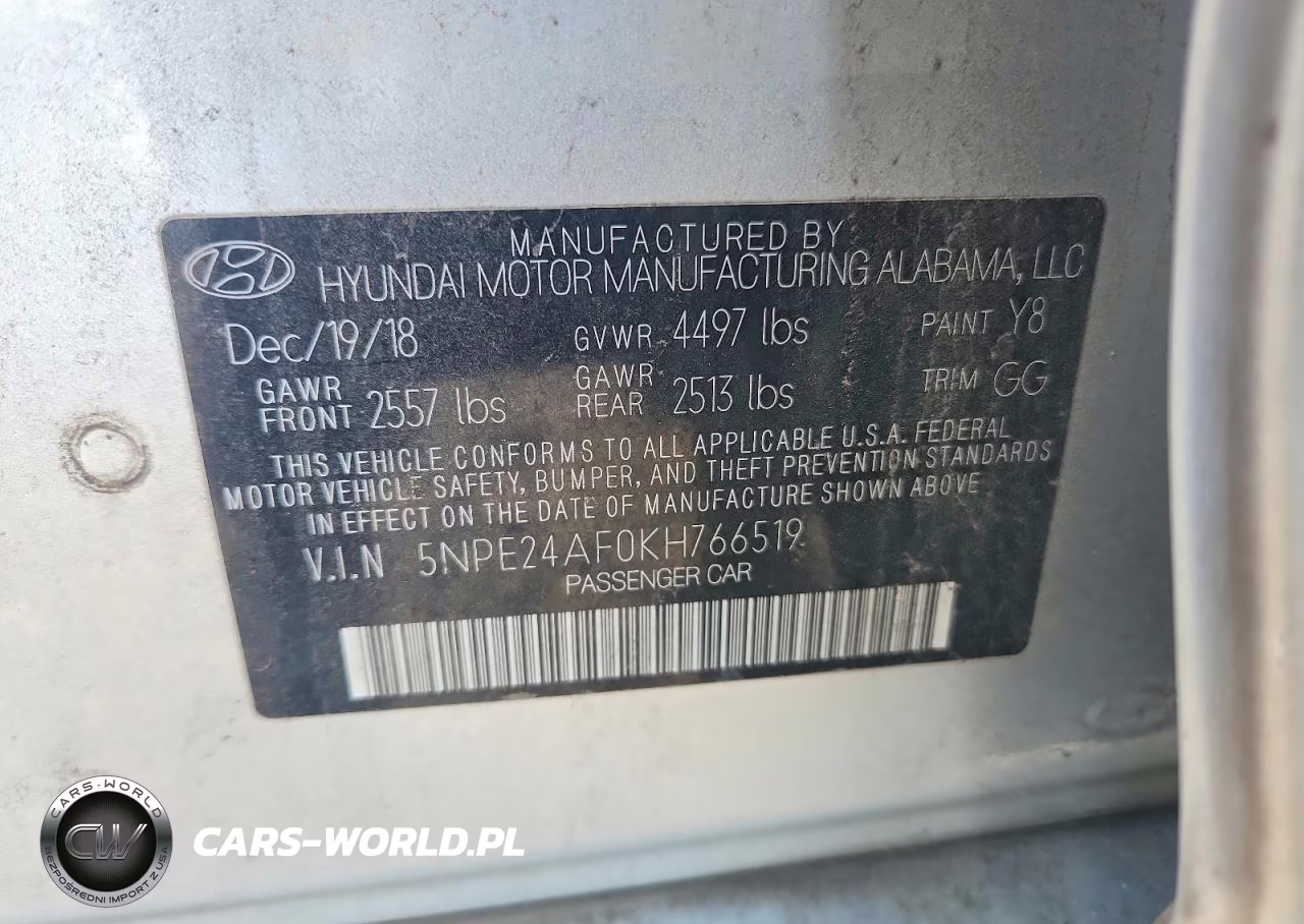 2019 Hyundai Sonata Se VIN:5NPE24AF0KH766519 - 12