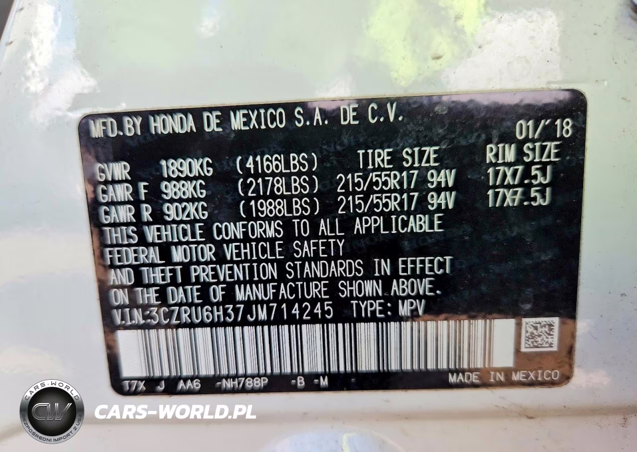 2018 Honda Hr-V Lx VIN:3CZRU6H37JM714245 - 12