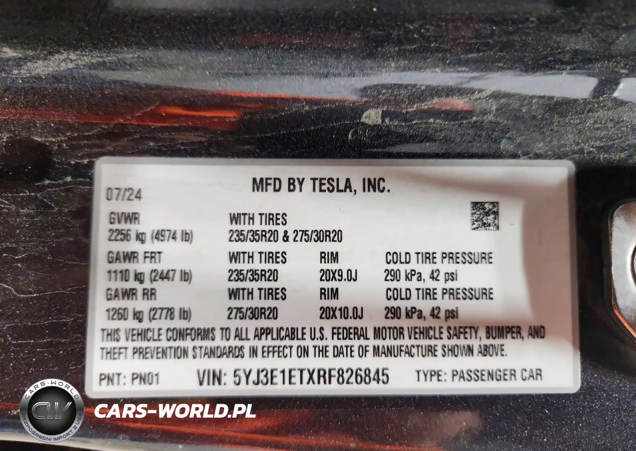 2024 Tesla Model 3 VIN:5YJ3E1ETXRF826845 - 13