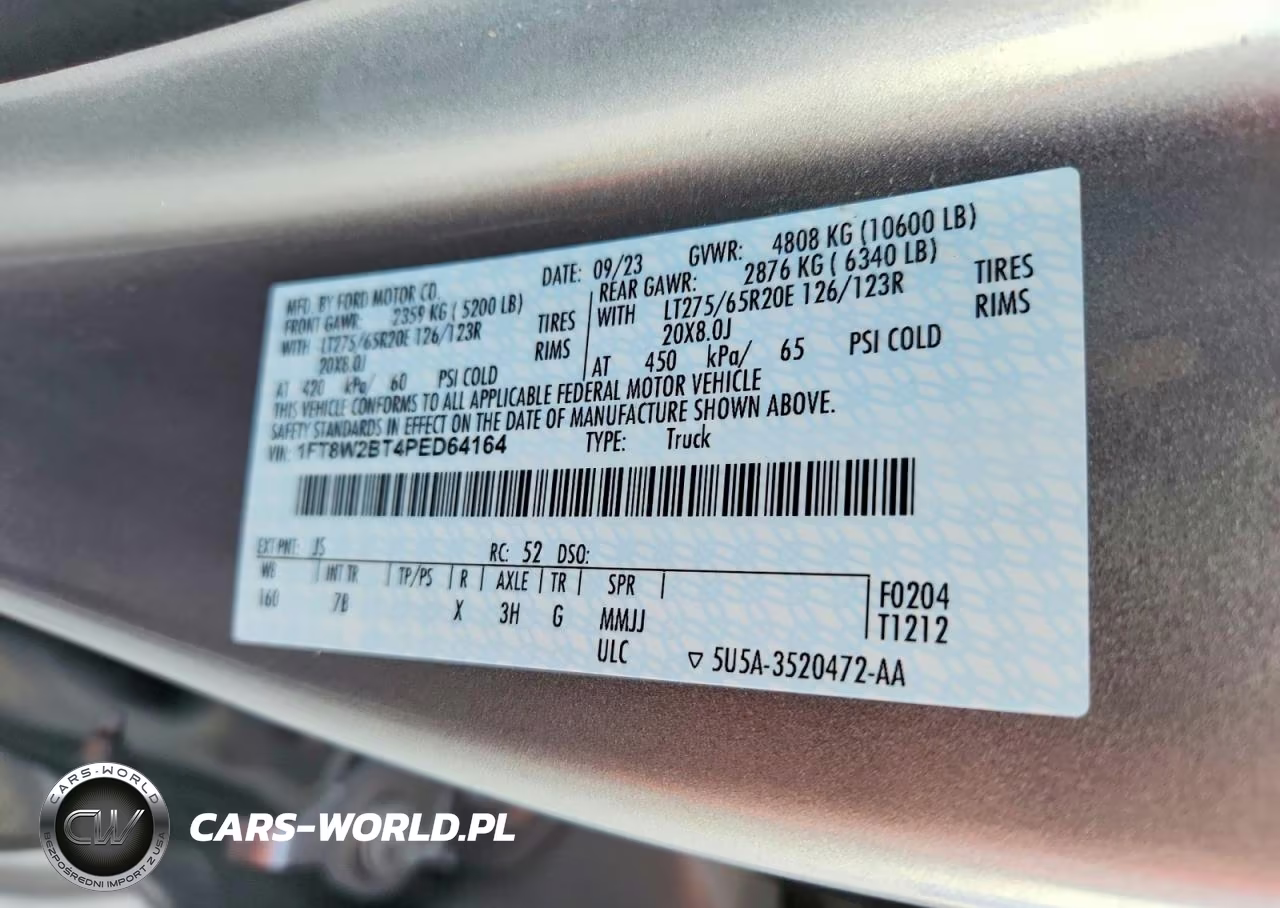 2023 Ford F250 Super Duty VIN:1FT8W2BT4PED64164 - 12
