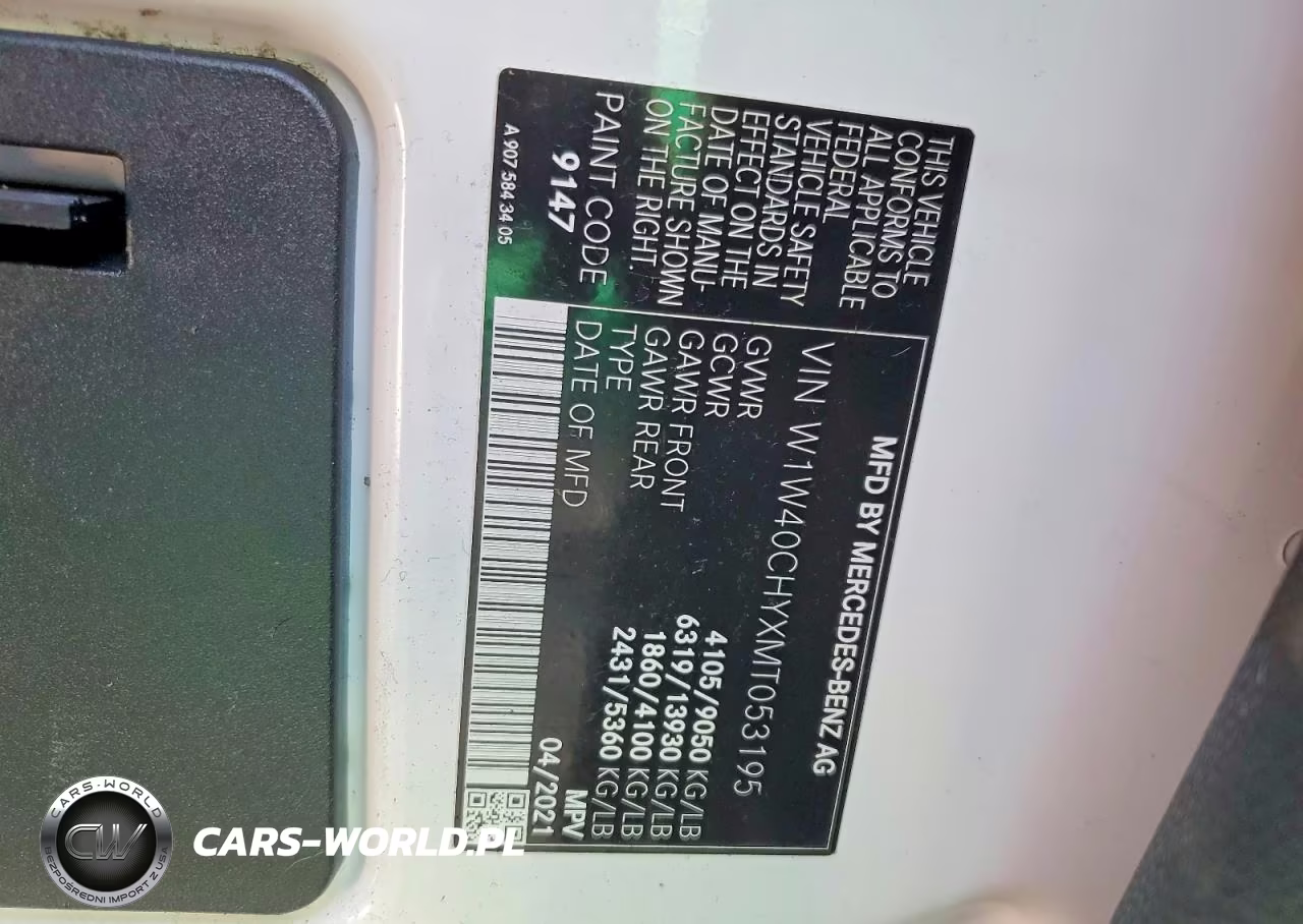 2021 Mercedes-Benz Sprinter 2500 Delivery Van VIN:W1W40CHYXMT053195 - 13