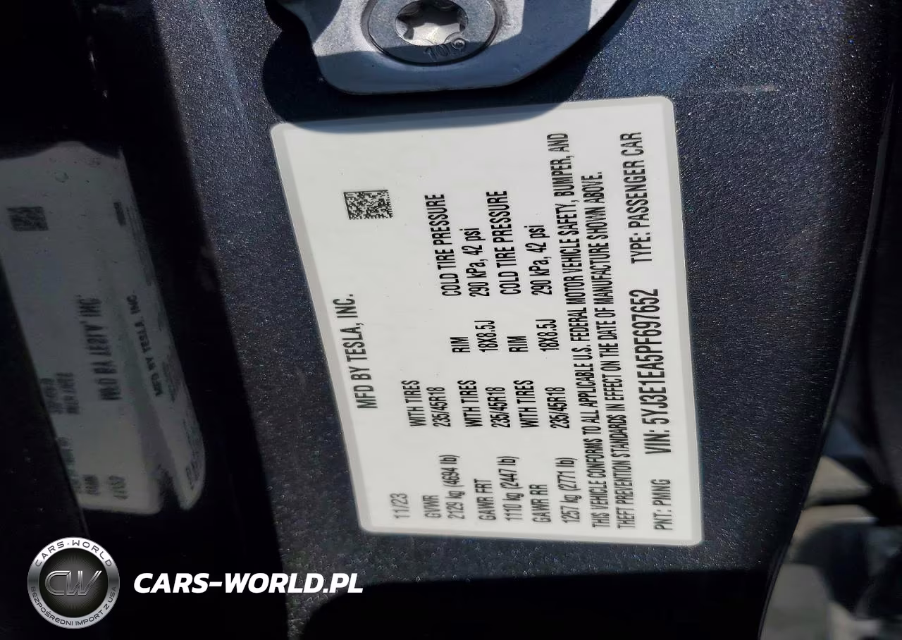 2023 Tesla Model 3 VIN:5YJ3E1EA5PF697652 - 12
