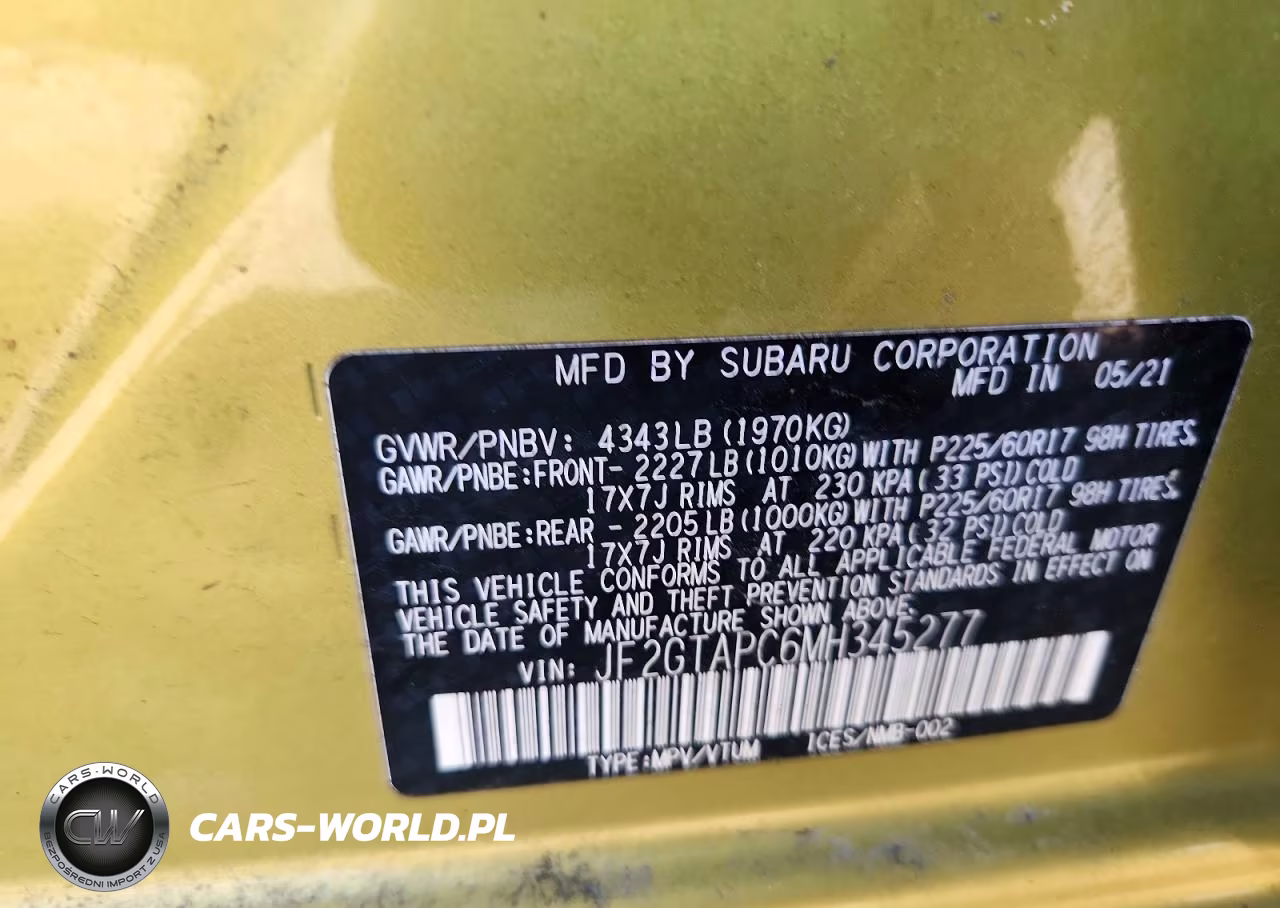 2021 Subaru Crosstrek Premium VIN:JF2GTAPC6MH345277 - 13