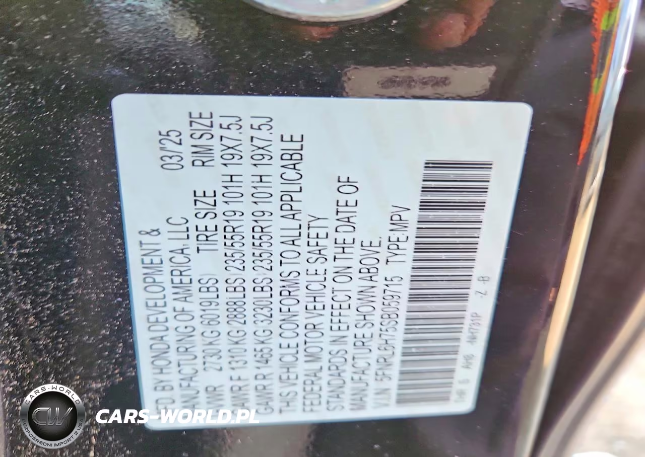 2025 Honda Odyssey Sport-L VIN:5FNRL6H75SB059715 - 13