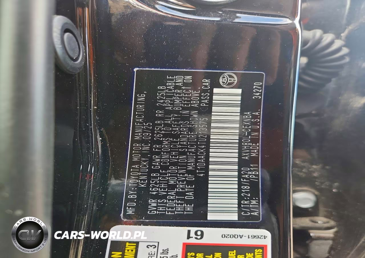 2026 Toyota Camry Le VIN:4T1DAACK4TU213575 - 13