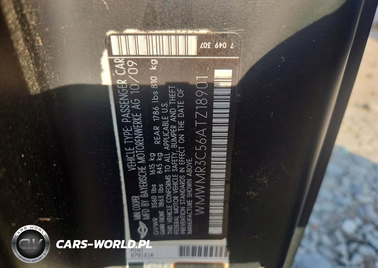2010 Mini Cooper VIN:WMWMR3C56ATZ18901 - 12