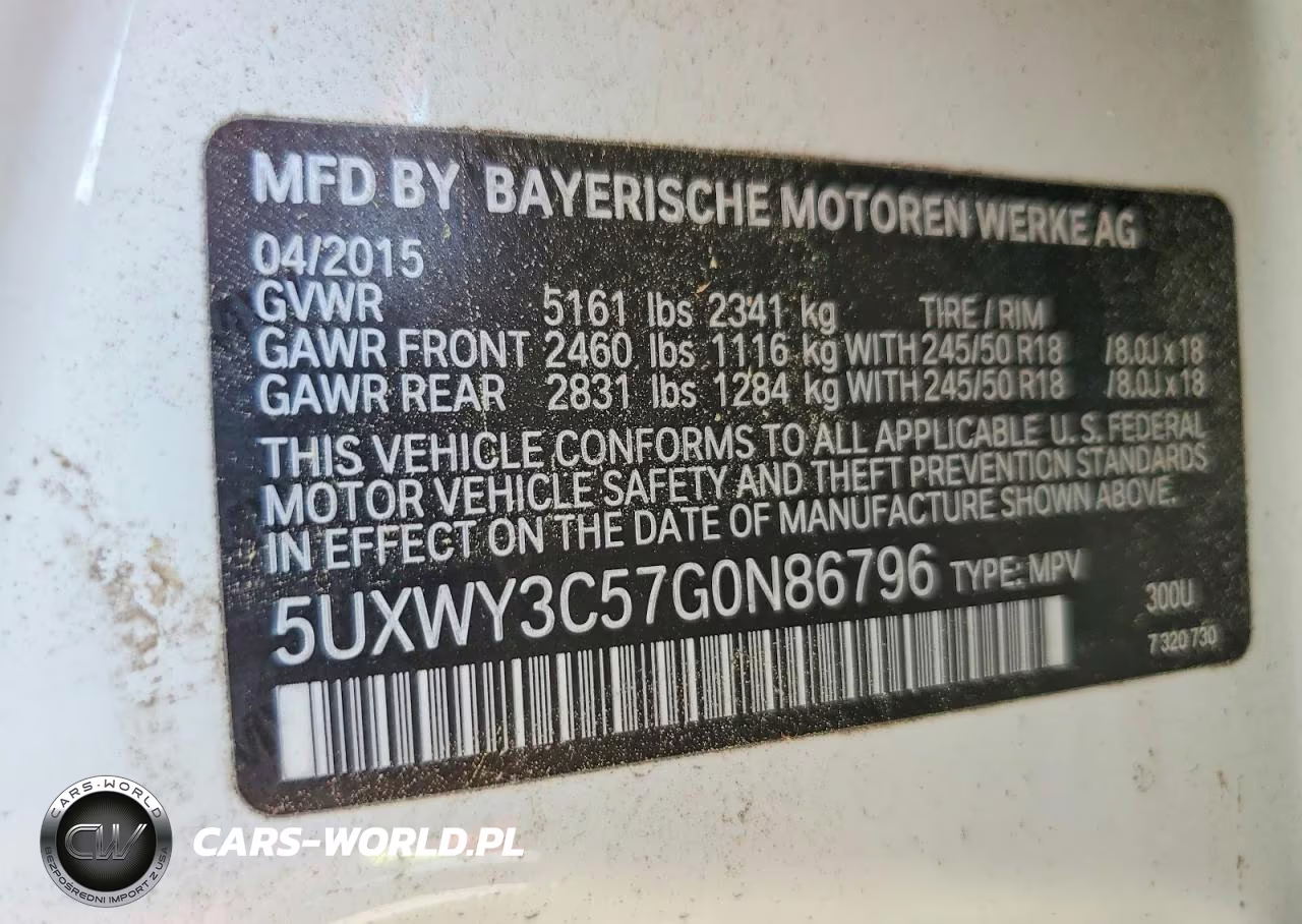 2016 BMW X3 xDrive28D VIN:5UXWY3C57G0N86796 - 13