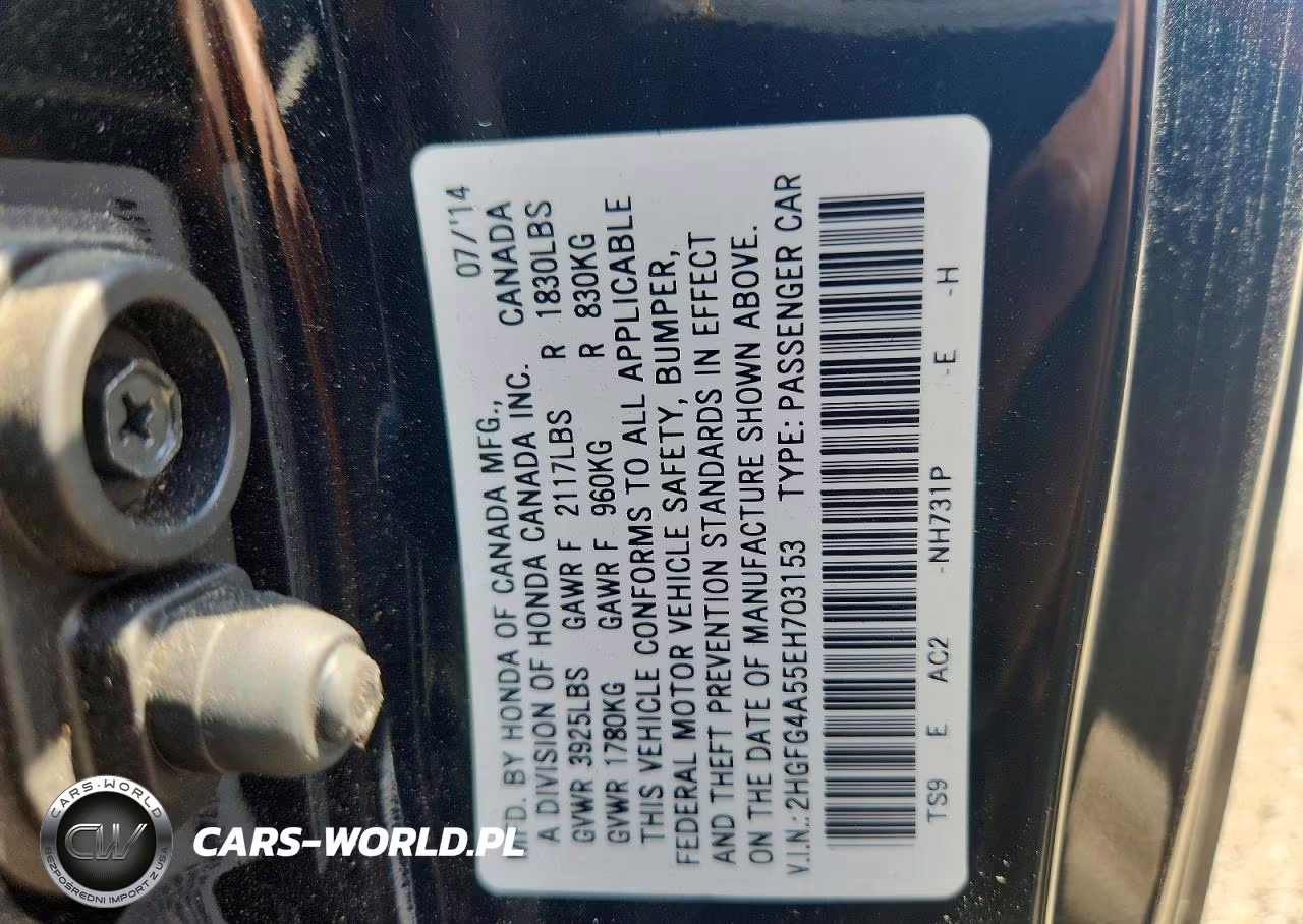 2014 Honda Civic VIN:2HGFG4A55EH703153 - 12