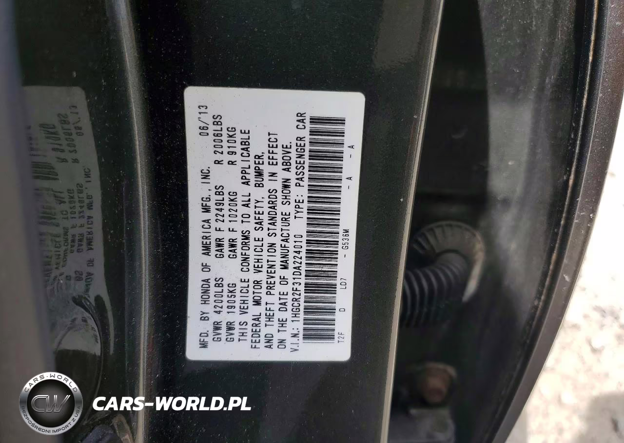 2013 Honda Accord Lx VIN:1HGCR2F31DA224010 - 12