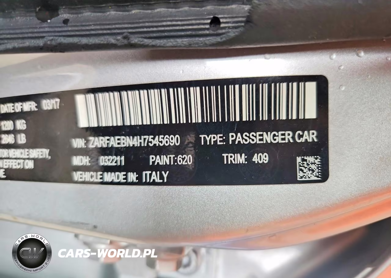 2017 Alfa Romeo Giulia VIN:ZARFAEBN4H7545690 - 12