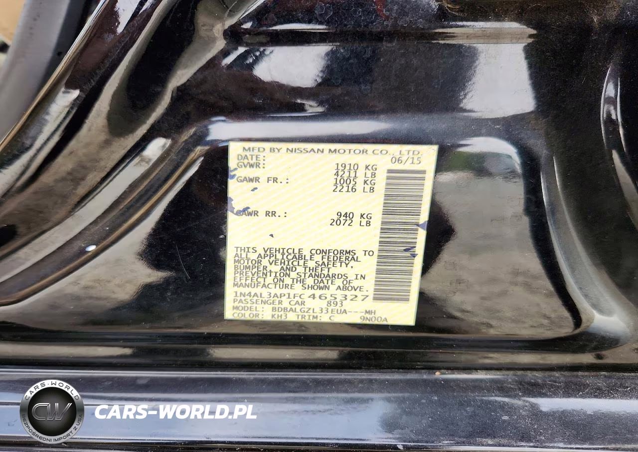 2015 Nissan Altima 2.5 S VIN:1N4AL3AP1FC465327 - 12
