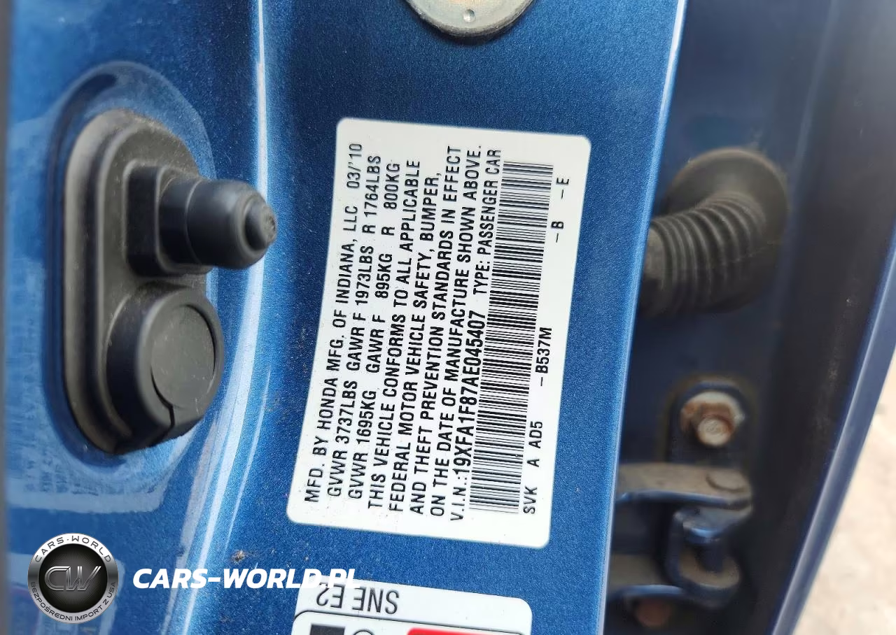 2010 Honda Civic Ex VIN:19XFA1F87AE045407 - 13