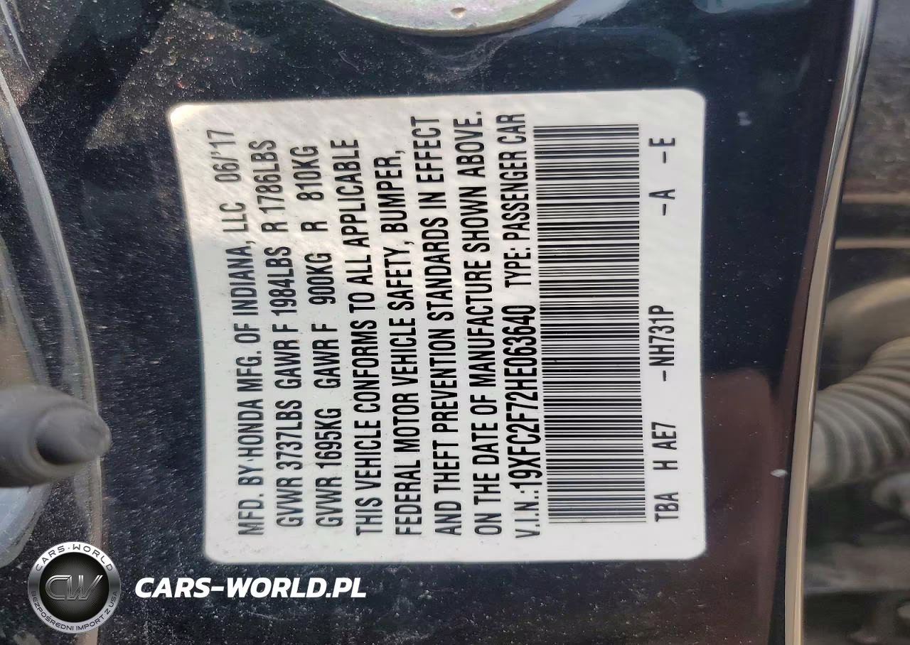 2017 Honda Civic Ex VIN:19XFC2F72HE063640 - 12