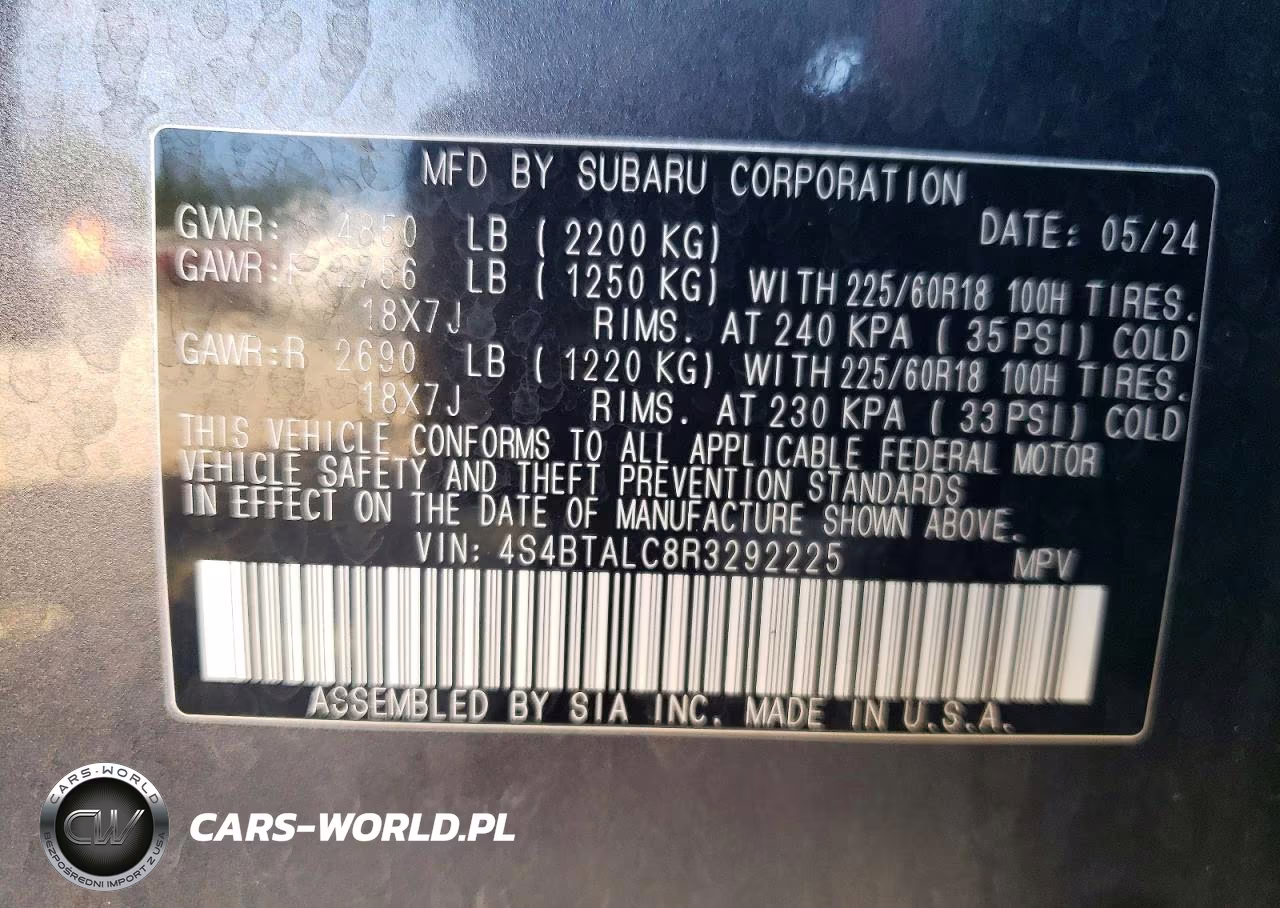 2024 Subaru Outback Onyx Edition VIN:4S4BTALC8R3292225 - 14